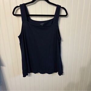 Loft sleeveless tank blouse with eyelet trim